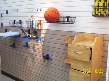 Witte Duurzame Slat Wandpanelen pvc garagepaneel interieur decoratie