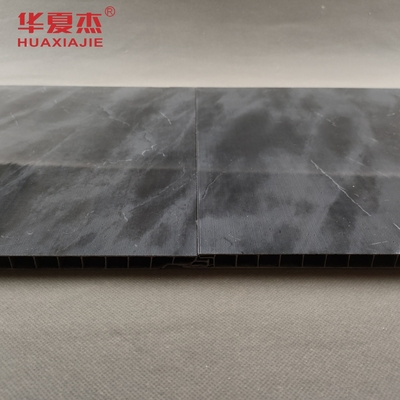 Glanzend marmer zwart PVC wandpaneel Decoratief drukwerk PVC wandpaneel Voor kantoor of hotel