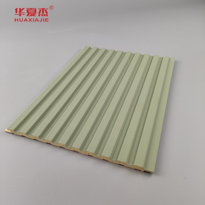 Groothandel gelamineerd wpc-wandpaneel groen en wit pvc-paneel en wpc-bord interieurversiering