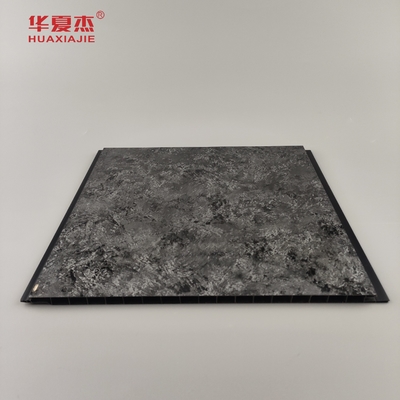 Hoogglanzend zwart paneel met sliver halo patroon pvc wandpanelen luxe design pvc paneel voor woningversiering