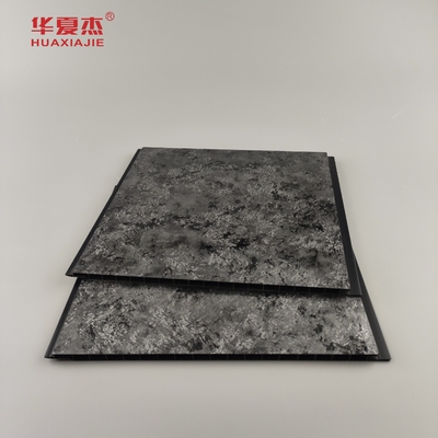 Hoogglanzend zwart paneel met sliver halo patroon pvc wandpanelen luxe design pvc paneel voor woningversiering