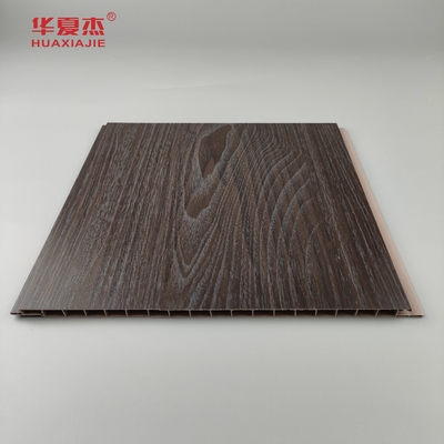 Groothandel Dark Wood Grain Pvc Wandpaneel Vochtbestendige Pvc Plafondpaneel Office Decoratie