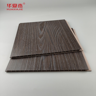 Groothandel Dark Wood Grain Pvc Wandpaneel Vochtbestendige Pvc Plafondpaneel Office Decoratie