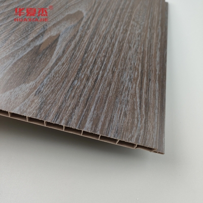 Groothandel Dark Wood Grain Pvc Wandpaneel Vochtbestendige Pvc Plafondpaneel Office Decoratie