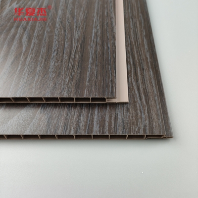 Groothandel Dark Wood Grain Pvc Wandpaneel Vochtbestendige Pvc Plafondpaneel Office Decoratie