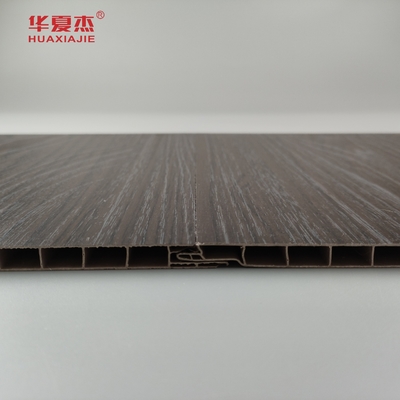 Groothandel Dark Wood Grain Pvc Wandpaneel Vochtbestendige Pvc Plafondpaneel Office Decoratie