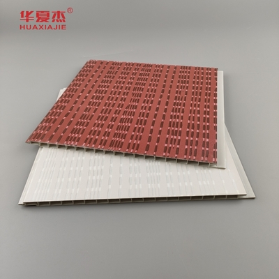 Moderne design pvc wandpaneel gelamineerd pvc-paneel in grijze en rode kleur voor hoteldecoratie