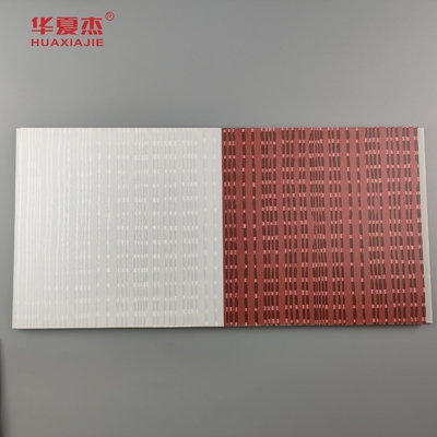 Moderne design pvc wandpaneel gelamineerd pvc-paneel in grijze en rode kleur voor hoteldecoratie