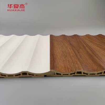 Gelamineerd Wpc wandpaneel Fluted Pvc paneel Wit Hout Graan Wpc paneel Home / Office Decoratie