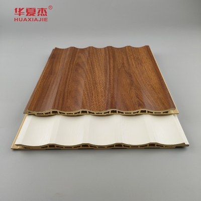 Gelamineerd Wpc wandpaneel Fluted Pvc paneel Wit Hout Graan Wpc paneel Home / Office Decoratie