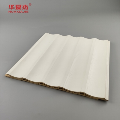 Gelamineerd Wpc wandpaneel Fluted Pvc paneel Wit Hout Graan Wpc paneel Home / Office Decoratie