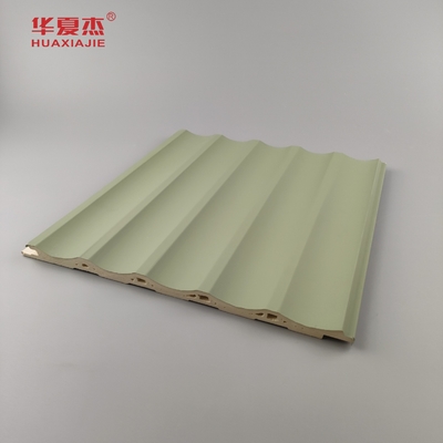 Gelaagd Wpc wandpaneel Fluted Pvc paneel Groen Blauw Gebouw decoratie