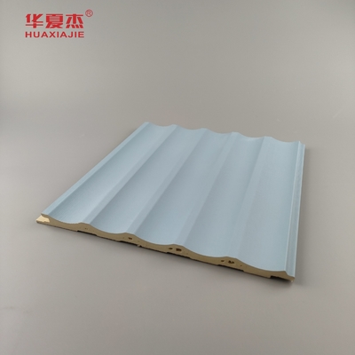 Gelaagd Wpc wandpaneel Fluted Pvc paneel Groen Blauw Gebouw decoratie