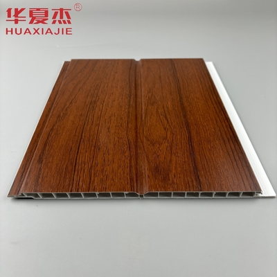 U-vormig pvc-wandpaneel rood hout vochtbestendige pvc-plafondpaneel voor woonkamerversiering